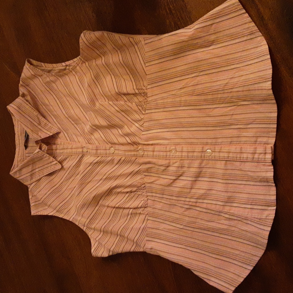 Striped Sleeveless Button-Up Blouse